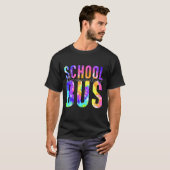 Veilig rijden terug naar school Tie Dye School Bus T-shirt (Voorkant volledig)