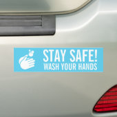 Veilig uw handen wassen - Coronavirus en griep Bumpersticker (Op auto)
