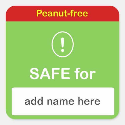 VEILIG VOEDSEL LABEL w / aangepaste naam ~ PINDA-V (Voorkant)