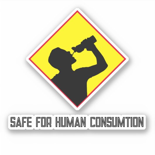 Veilig voor menselijke consumptie sticker (Voorkant)