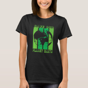 Veilige aarde planeet globe veganistische vegetari t-shirt