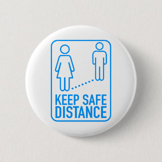 Veilige afstand ronde button 5,7 cm