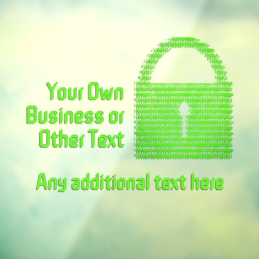 Veilige Digitale Slot in Machinecode Bedrijf Raamsticker (Vel 3)