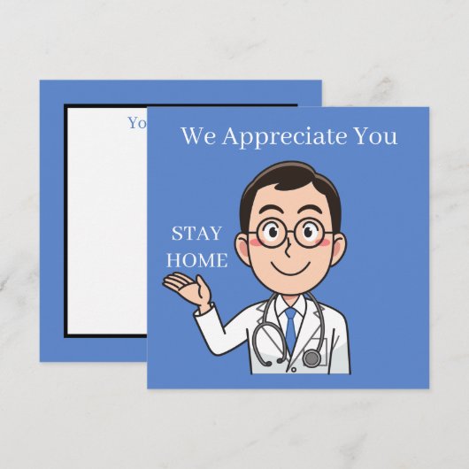 Veilige dokter bedankkaart (Voorkant / Achterkant)