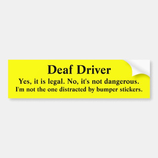 Veilige dove driver niet verstoord bumpersticker (Voorkant)