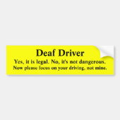 Veilige dove driver richtingfocus bumpersticker (Voorkant)