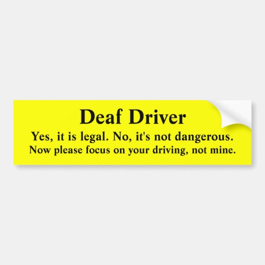 Veilige dove driver richtingfocus bumpersticker (Voorkant)