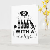 Veilige Drink met een verpleegster Kaart (Gele Bloem)