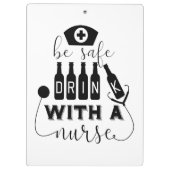 Veilige Drink met een verpleegster Klembord (Achterkant)