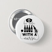 Veilige Drink met een verpleegster Ronde Button 5,7 Cm (Voorkant /achterkant)