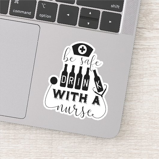 Veilige Drink met een verpleegster Sticker (Detail)