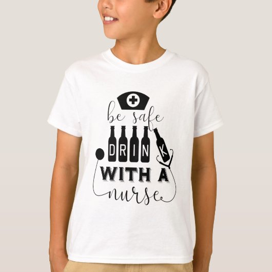 Veilige Drink met een verpleegster T-shirt (Voorkant)
