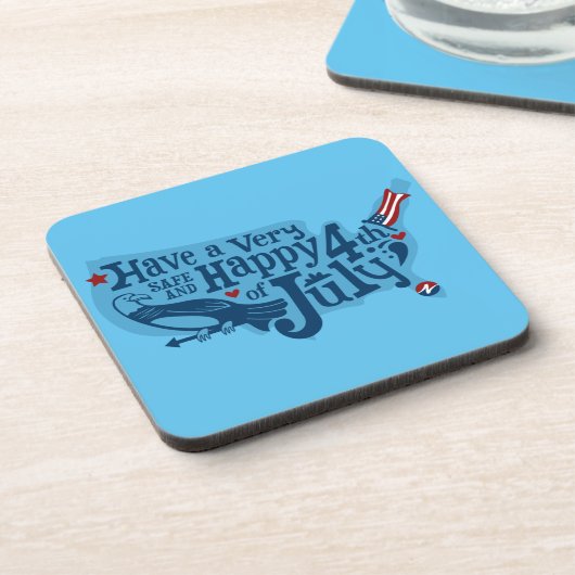 Veilige en gelukkige 4 juli bier onderzetter (Linkerzijde)
