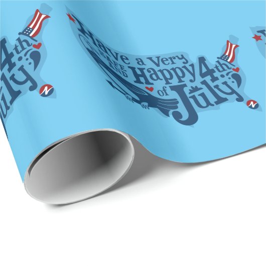 Veilige en gelukkige 4 juli cadeaupapier (Rol Hoek)