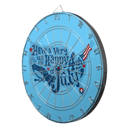 Veilige en gelukkige 4 juli dartbord (Voorkant Rechts)