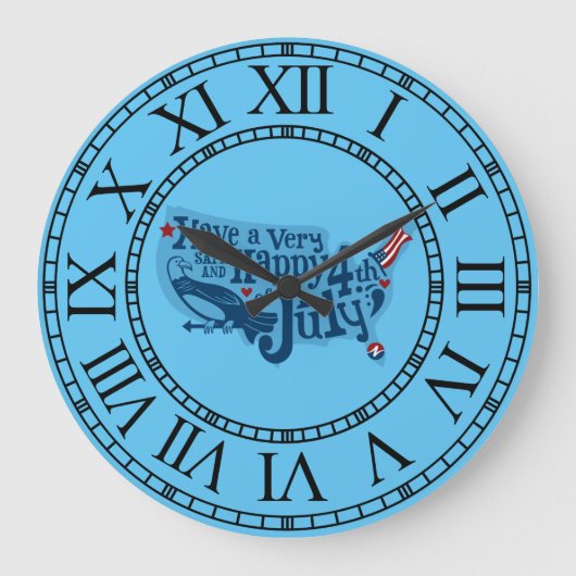 Veilige en gelukkige 4 juli grote klok (Voorkant)