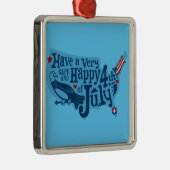 Veilige en gelukkige 4 juli metalen ornament (Rechts)