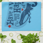 Veilige en gelukkige 4 juli theedoek (Gevouwen)