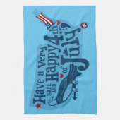 Veilige en gelukkige 4 juli theedoek (Verticaal)