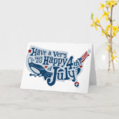 Veilige en Gelukkige 4 van Juli Kaart (Gele Bloem)