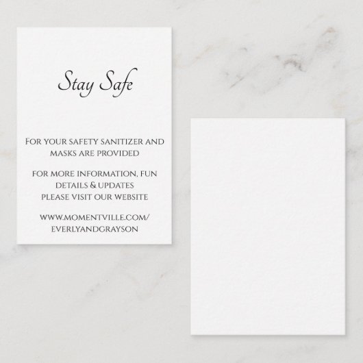 Veilige en informatie Website Kaarten (Voorkant / Achterkant)