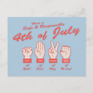 Veilige en verantwoordelijke 4e briefkaart