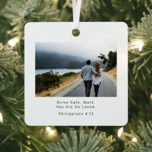 Veilige Filippenzen 4:13 Christelijke foto auto Metalen Ornament