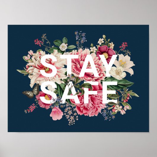Veilige  Floral Typografie Poster (Voorkant)