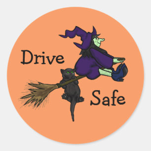 Veilige halloween-stickers op het station (pas het ronde sticker