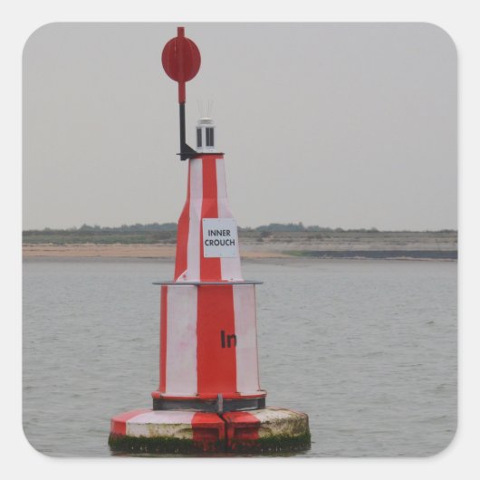 Veilige Kanaalboei Rivier Crouch Vierkante Sticker (Voorkant)