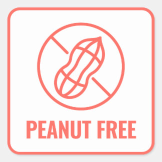 Veilige Pinda Vrij Allergie Vierkante Sticker