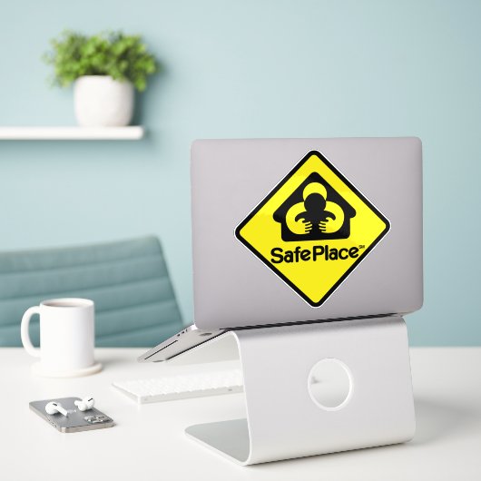 Veilige Plaats Sticker (Laptop op bureau)