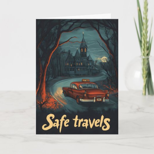 Veilige reizen Horror Trip Feestdagen Kaart (Voorkant)