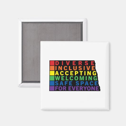 Veilige ruimte in North Dakota (zwart) LGBTQ Magneet (Voorkant / Achterkant)