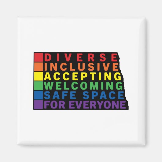 Veilige ruimte in North Dakota (zwart) LGBTQ Magneet (Voorkant)