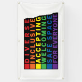 Veilige ruimte in North Dakota (zwart) LGBTQ Spandoek (Verticaal)