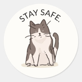 VEILIGE STAPSSTICKERS MET EEN KAT RONDE STICKER