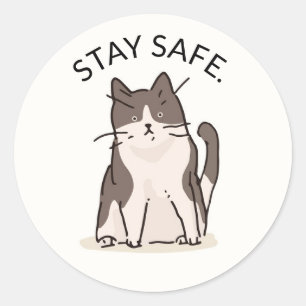VEILIGE STAPSSTICKERS MET EEN KAT RONDE STICKER