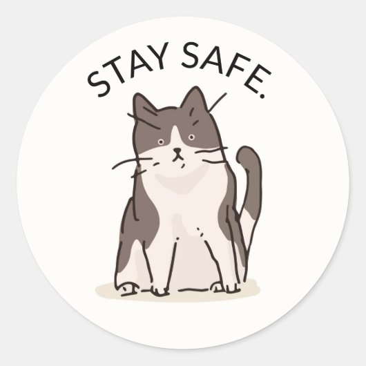 VEILIGE STAPSSTICKERS MET EEN KAT RONDE STICKER (Voorkant)