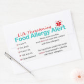 Veilige Stickers- Pinda en Boomnoot Allergie Rechthoekige Sticker (Envelop)