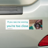 Veilige, vriendelijke Hallo voor een Ape Waving Bumpersticker (Op auto)