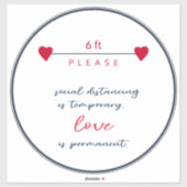 Veiligheid 6 ft afstand covid -19 vloer marker win sticker (Vel)