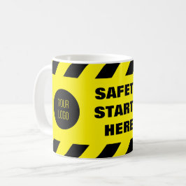 Veiligheid Begint Hier Geel Zwart Werkplek Veiligh Koffiemok