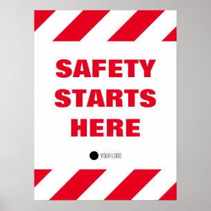 Veiligheid Begint Hier Rode Witte Werkplek Quote Poster