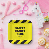 Veiligheid begint hier Veiligheidsafdeling Kantoor Papieren Bordje (Feest)