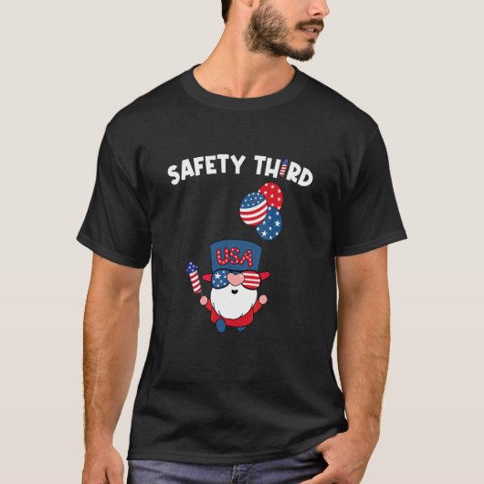 Veiligheid Derde 4 juli Gnome vuurwerk T-shirt (Voorkant)