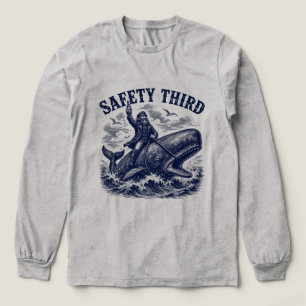 Veiligheid Derde Grappige Sarcastische Zee-Whale R Tri-Blend Shirt