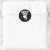 Veiligheid Derde Skateboarden Grappig 1 Ronde Sticker (Tas)
