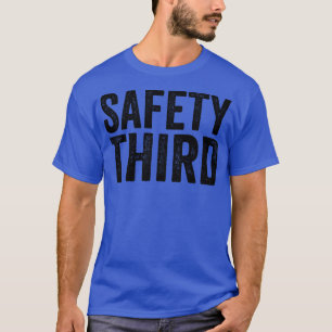 Veiligheid Derde Tekst Stijl Zwart Lettertype T-shirt