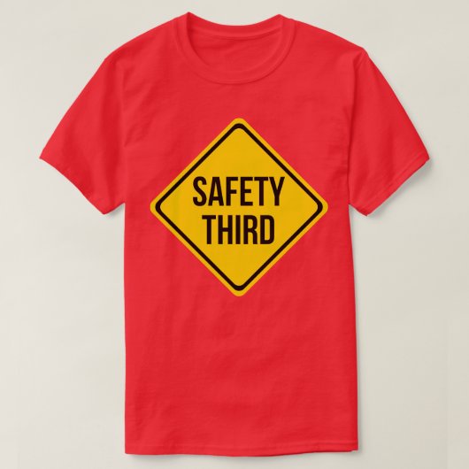 Veiligheid Derde verkeersbord Joke T-shirt (Design voorkant)